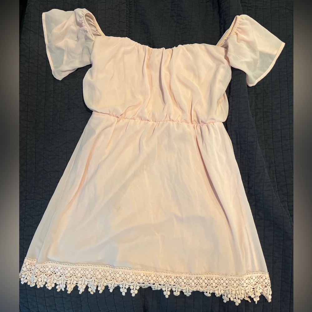 Pink off the shoulder dress